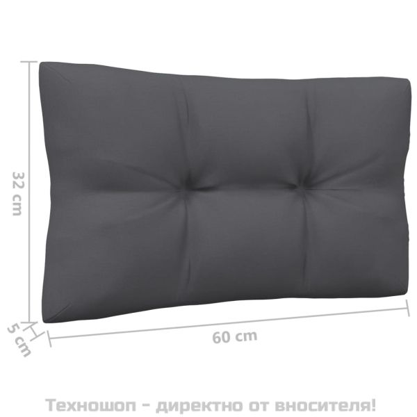 Градински лаундж комплект с възглавници, 6 части, бор масив