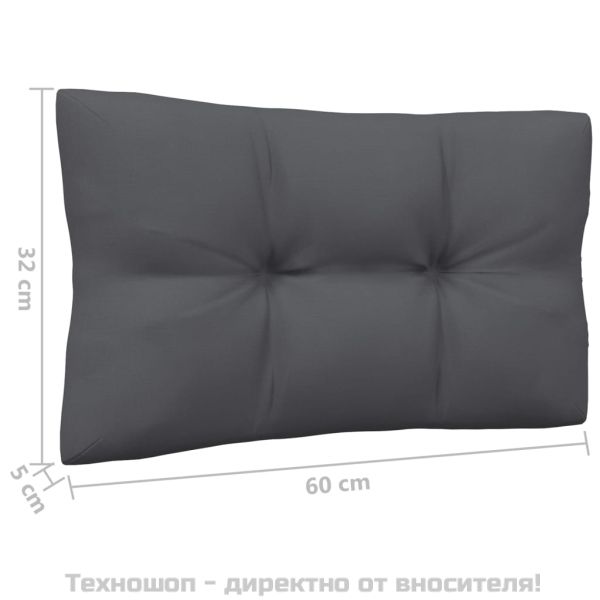 Градински лаундж комплект с възглавници антрацит, 8 части, бор