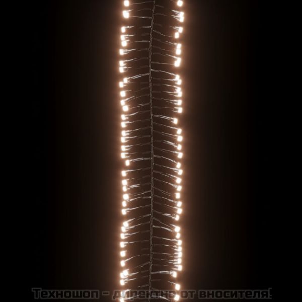 LED клъстърен стринг с 2000 LED топло бяло 17 м PVC
