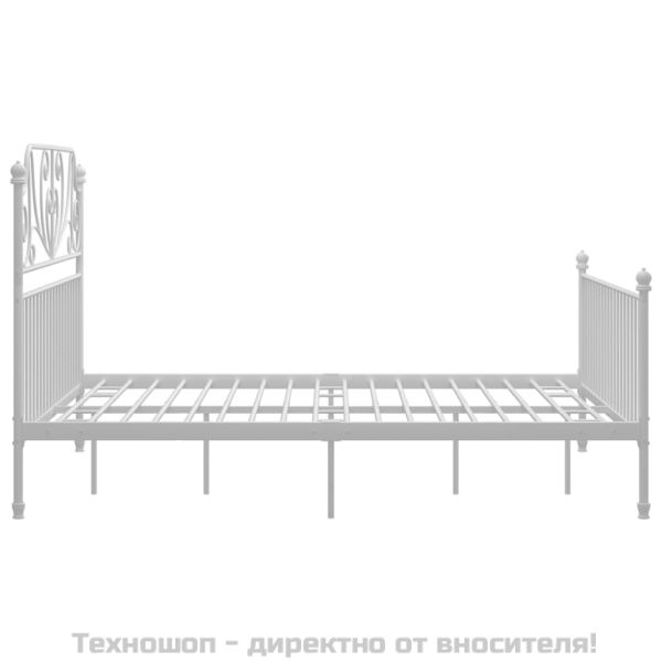 Рамка за легло, бяла, метал, 160x200 см
