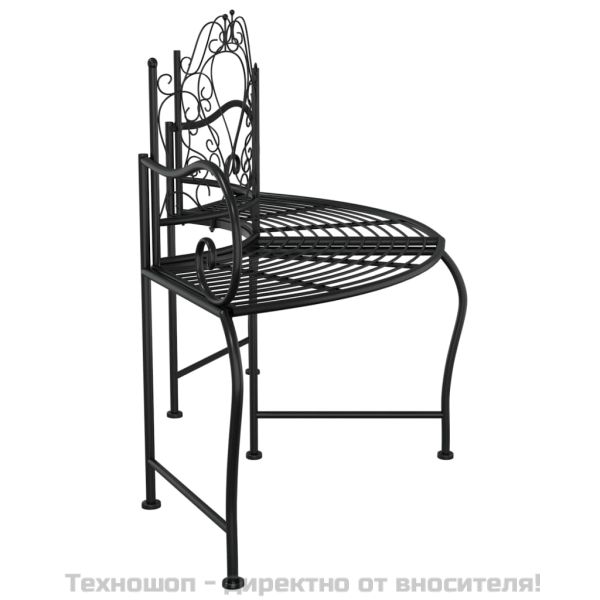 Пейка за около дърво, 150 см, черна, стомана