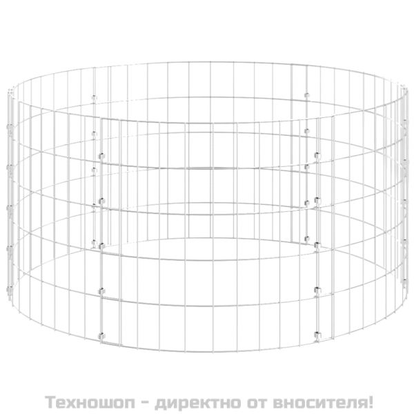 Кръгъл габионен стълб, поцинкована стомана, Ø100x50 см