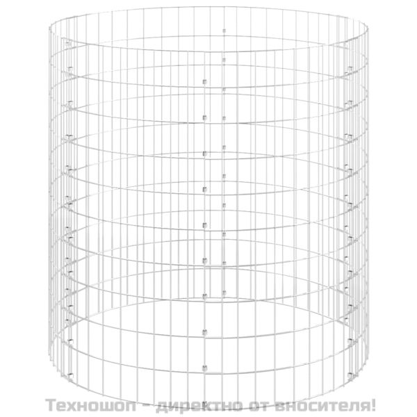 Кръгъл габионен стълб, поцинкована стомана, Ø100x100 см