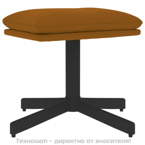 Табуретка, кафява, 60x60x36 см, кадифе