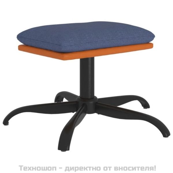 Табуретка, синя, 60x60x36 см, текстил и изкуствена кожа