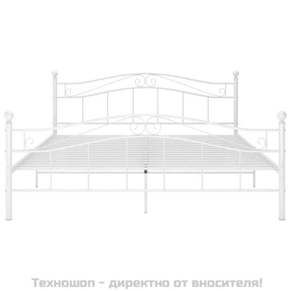 Рамка за легло, бяла, метал, 140x200 cм