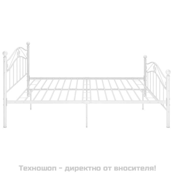 Рамка за легло, бяла, метал, 140x200 cм