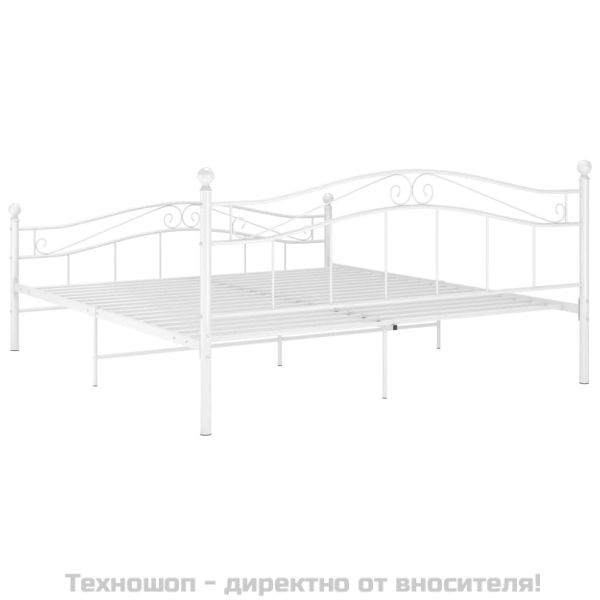 Рамка за легло, бяла, метал, 140x200 cм