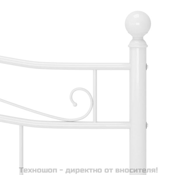 Рамка за легло, бяла, метал, 140x200 cм