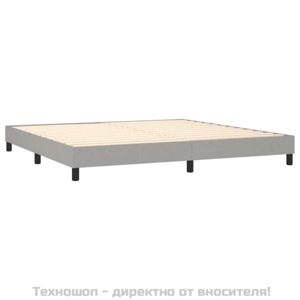 Рамка за легло с пружини, светлосива, 200x200 см, плат