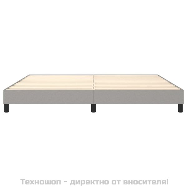 Рамка за легло с пружини, светлосива, 200x200 см, плат