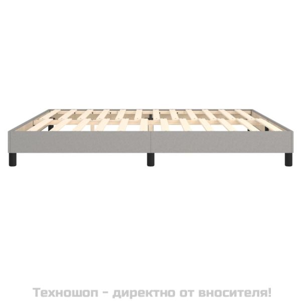 Рамка за легло с пружини, светлосива, 200x200 см, плат