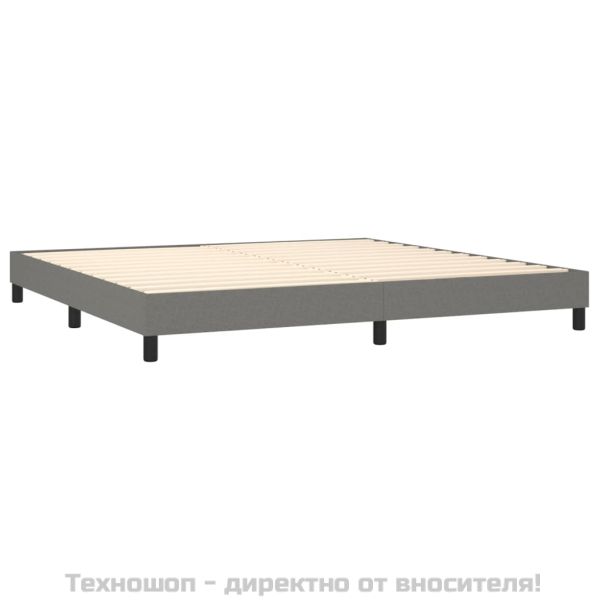 Рамка за легло с пружини, тъмносива, 200x200 см, плат