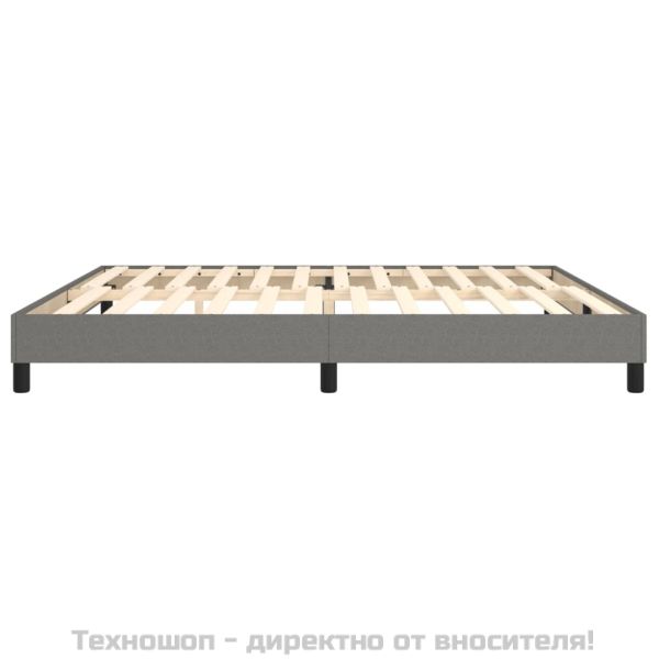 Рамка за легло с пружини, тъмносива, 200x200 см, плат