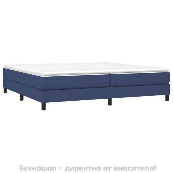 Рамка за легло с пружини, синя, 200x200 см, плат