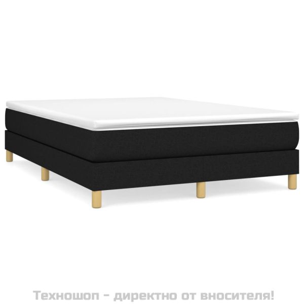 Рамка за легло с пружини, черна, 140x200 см плат