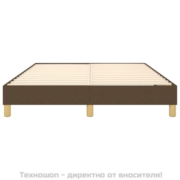 Рамка за легло с пружини, тъмнокафява, 140x200 см, плат