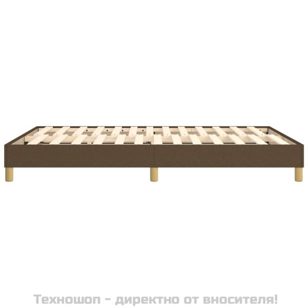 Рамка за легло с пружини, тъмнокафява, 140x200 см, плат