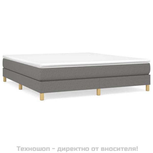 Рамка за легло с пружини, тъмносива, 160x200 см, плат