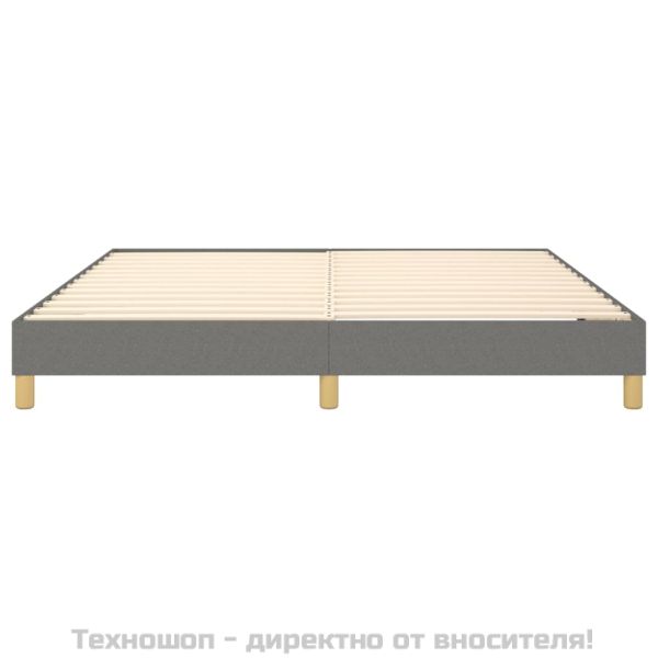 Рамка за легло с пружини, тъмносива, 160x200 см, плат