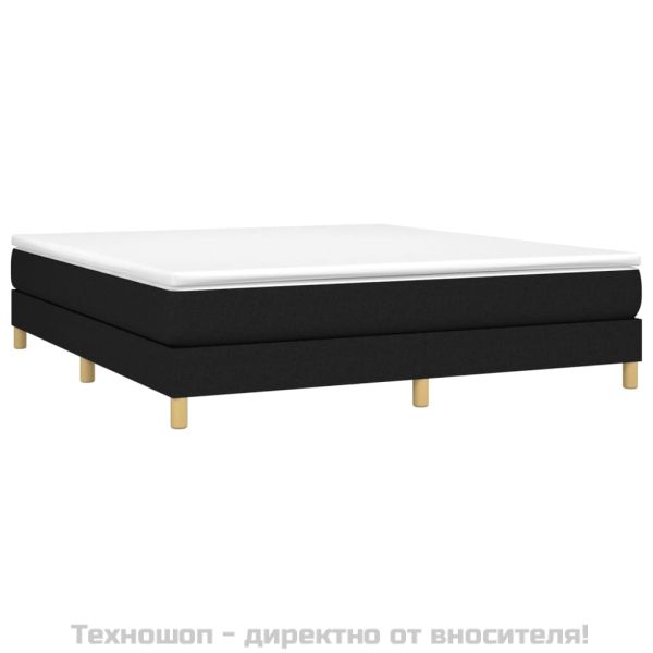 Рамка за легло с пружини, черна, 180x200 см, плат