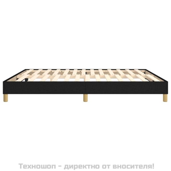 Рамка за легло с пружини, черна, 180x200 см, плат