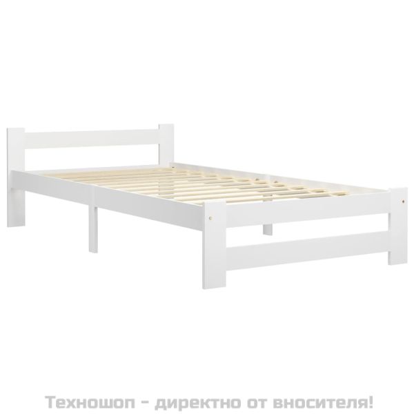 Рамка за легло, бяла, бор масив, 100х200 см
