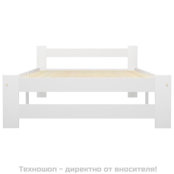 Рамка за легло, бяла, бор масив, 100х200 см