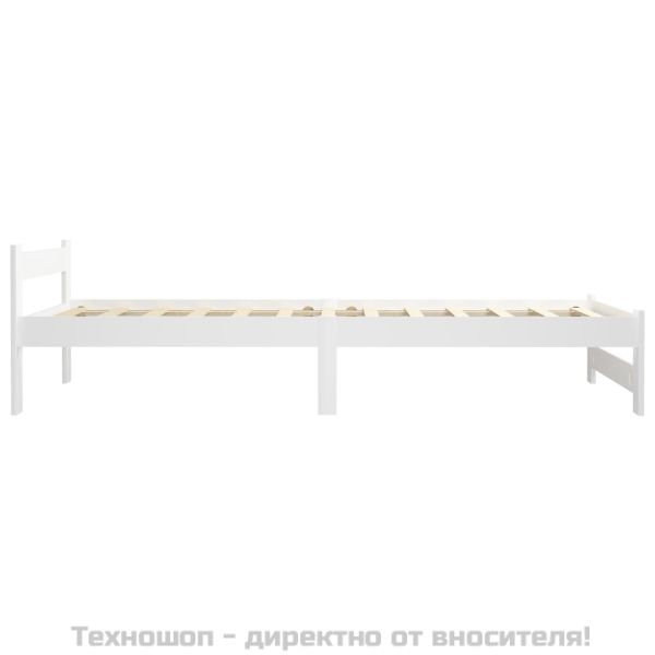 Рамка за легло, бяла, бор масив, 100х200 см