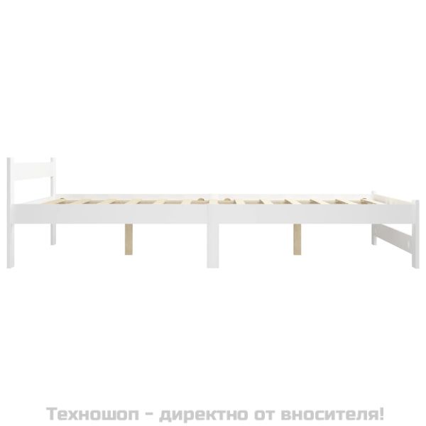 Рамка за легло, бяла, бор масив, 120х200 см