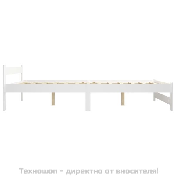 Рамка за легло, бяла, бор масив, 120х200 см