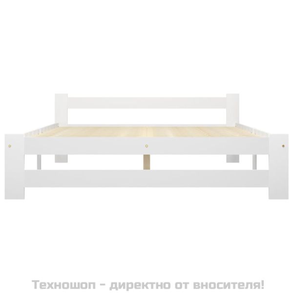 Рамка за легло, бяла, бор масив, 140х200 см