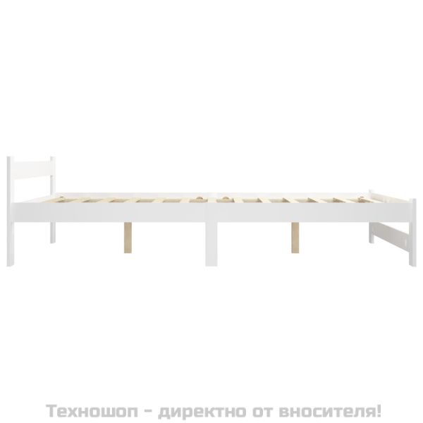 Рамка за легло, бяла, бор масив, 140х200 см
