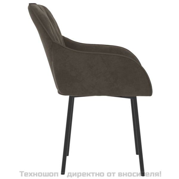 Трапезни столове, 2 бр, тъмносиви, кадифе