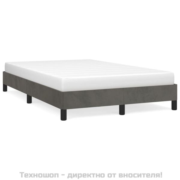 Рамка за легло без матрак, тъмносива, 120x200 см, кадифе