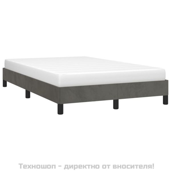 Рамка за легло без матрак, тъмносива, 120x200 см, кадифе