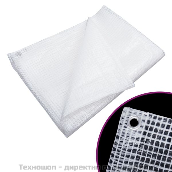 Брезент тип Лено, 140 г/м², 8x12 м, бял