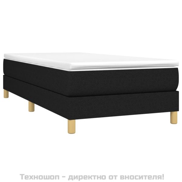 Рамка за легло с пружини, Черно, 80x200 см, плат