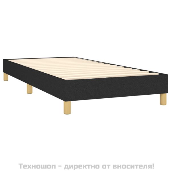 Рамка за легло с пружини, Черно, 80x200 см, плат