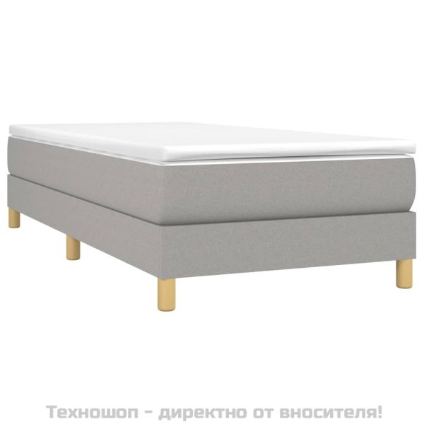 Рамка за легло с пружини, светлосива, 100x200 см, плат