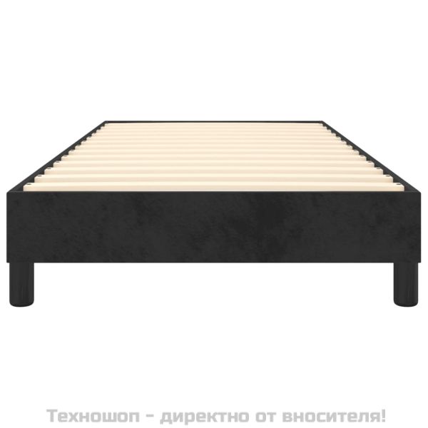 Рамка за легло с пружини черна 90x200 см кадифе