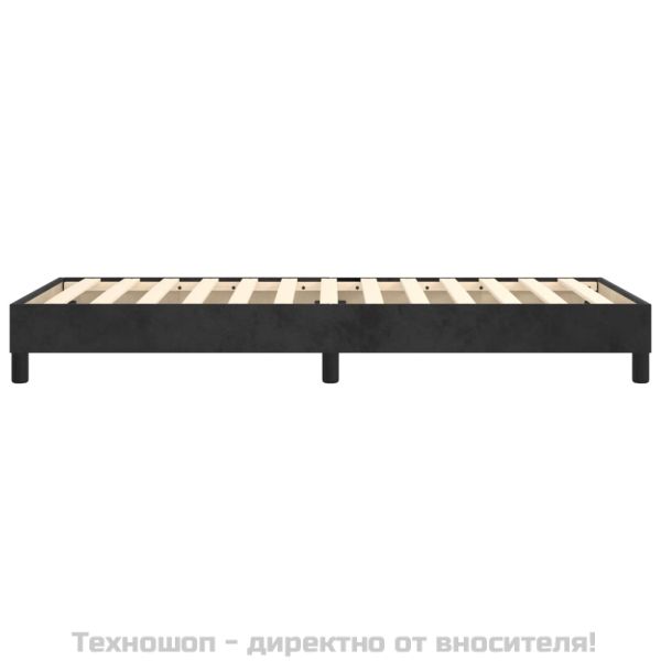 Рамка за легло с пружини черна 90x200 см кадифе
