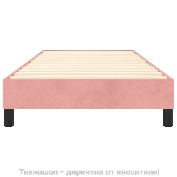 Рамка за легло с пружини, розова, 100x200 см, кадифе
