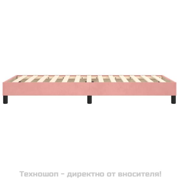 Рамка за легло с пружини, розова, 100x200 см, кадифе