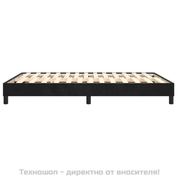 Рамка за легло с пружини, черна, 140x190 см кадифе