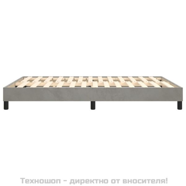 Рамка за легло с пружини, светлосива, 140x200 см, кадифе
