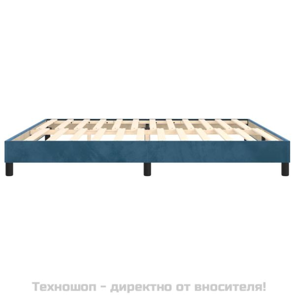 Рамка за легло с пружини, тъмносиня, 200x200 см, кадифе