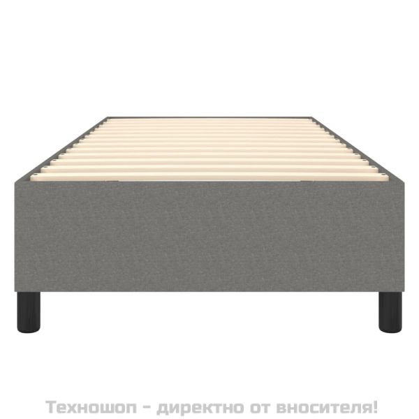 Рамка за легло с пружини, тъмносива, 80x200 см, плат