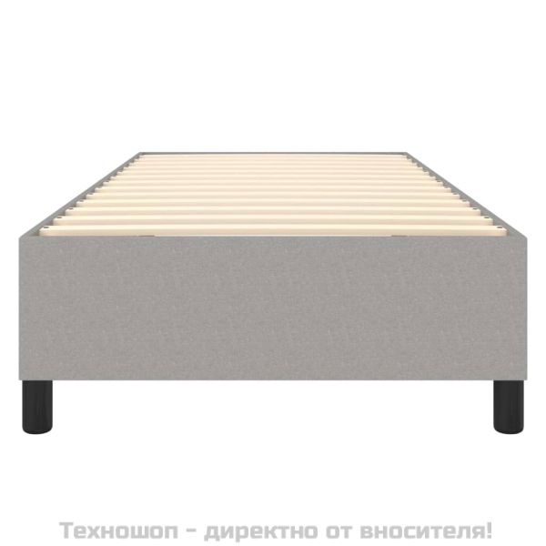 Рамка за легло с пружини, светлосива, 90x190 см, плат