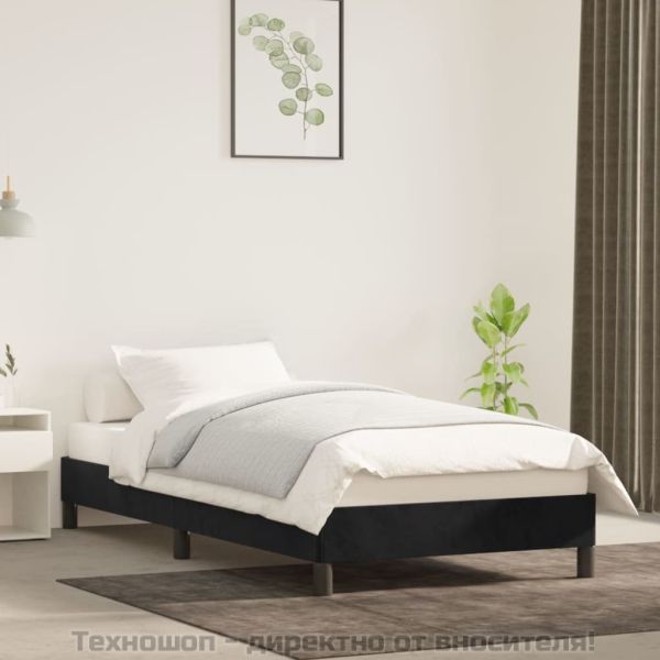 Рамка за легло черна 90x200 см кадифе